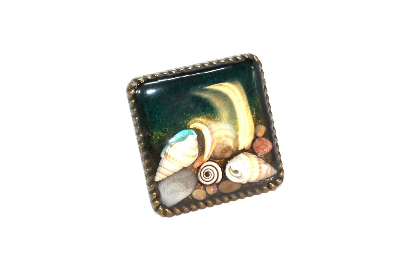 Anillo cuadrado La Orilla Del Mar 2