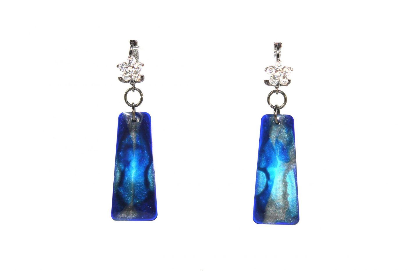 pendientes obelisco azul epoxi