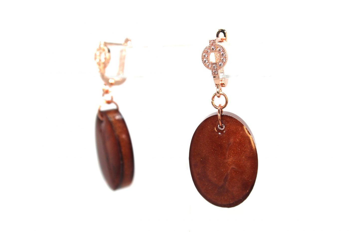 pendientes oval pequeño ambar epoxi