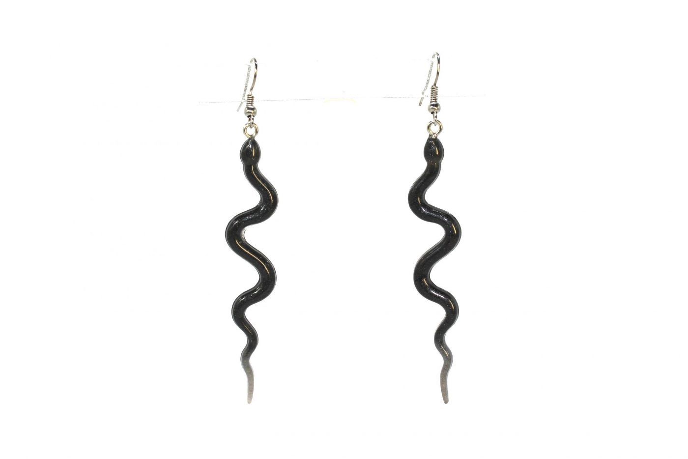 pendientes snake negro epoxi