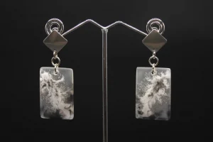 pendientes rectangulares negro